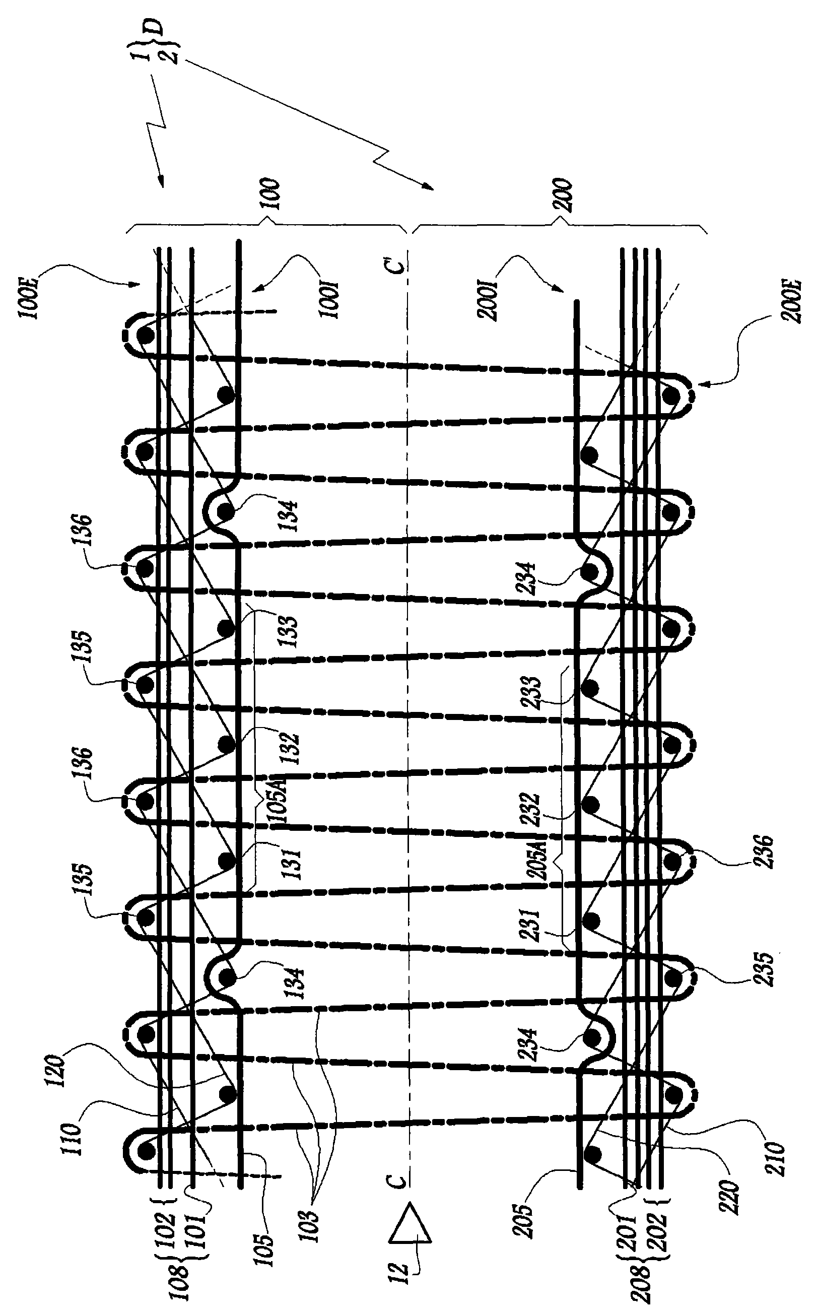 Weaving method for making a heating textile web and heating textile web