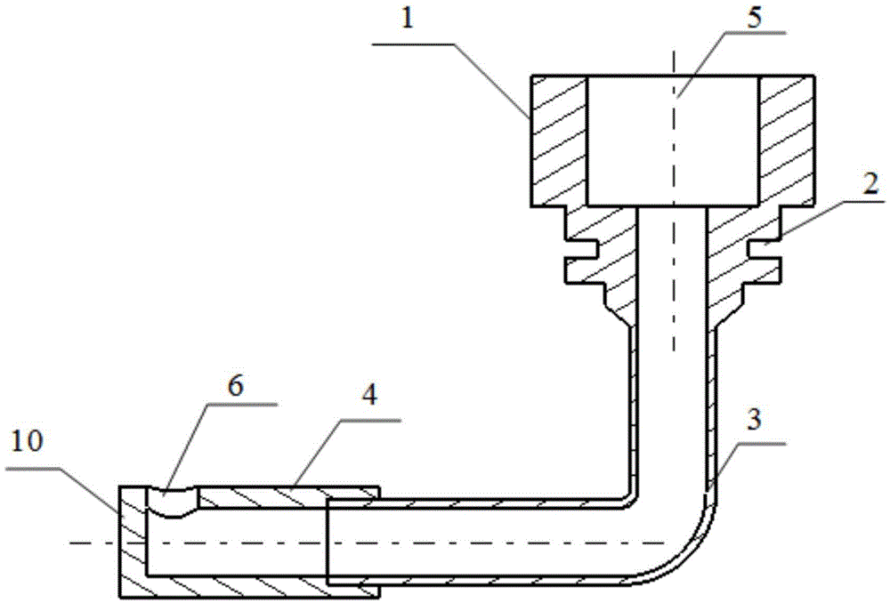 Direction-changing spray pipe for air inlet passage multi-point injection of dual-fuel engine