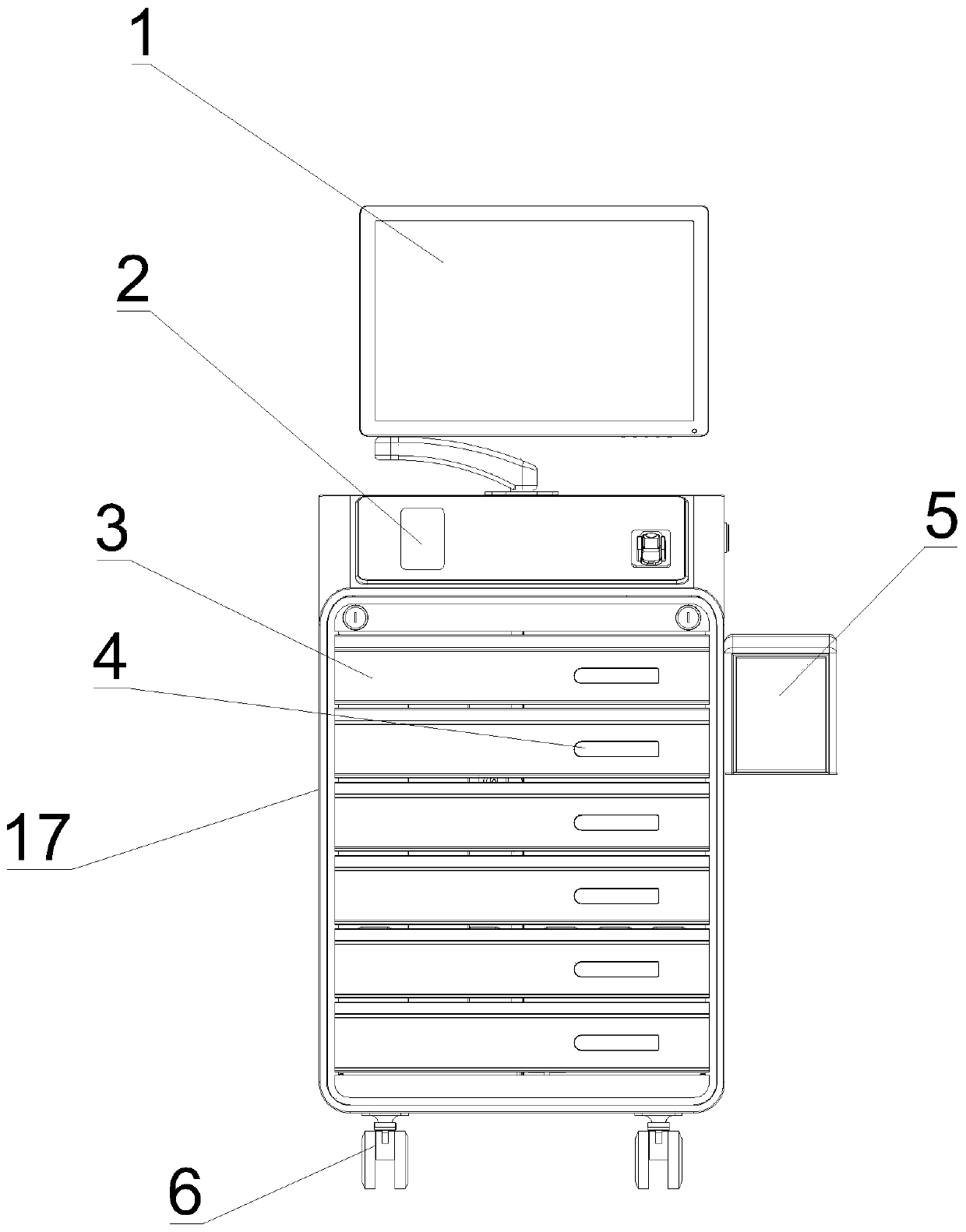 Intelligent drawer device for narcotic and psychotropic drugs in operation room