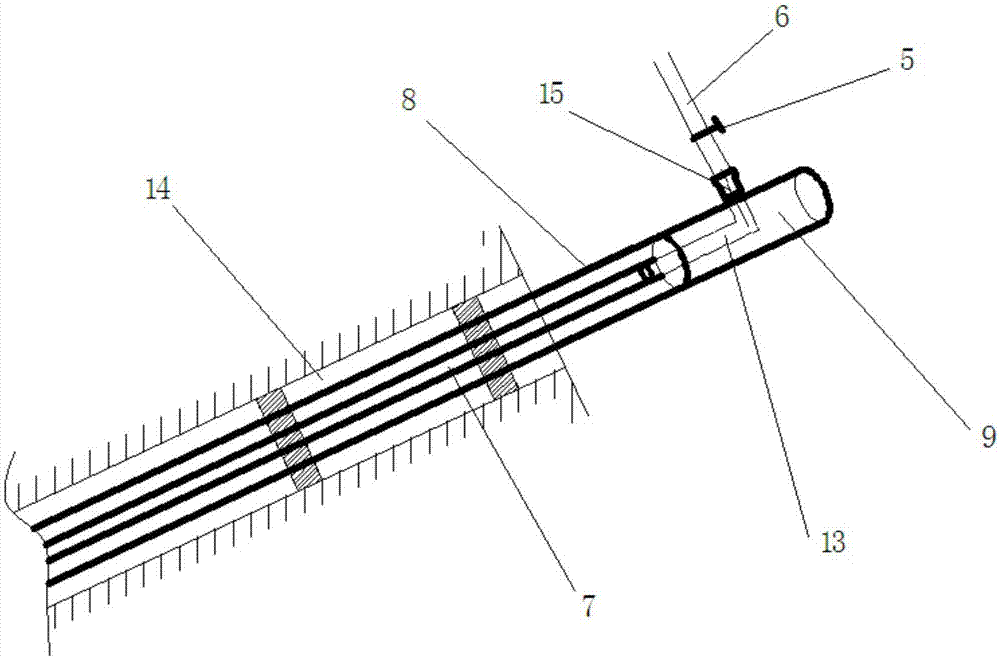 Water blowing structure for coal mine underground gas extraction and construction method thereof