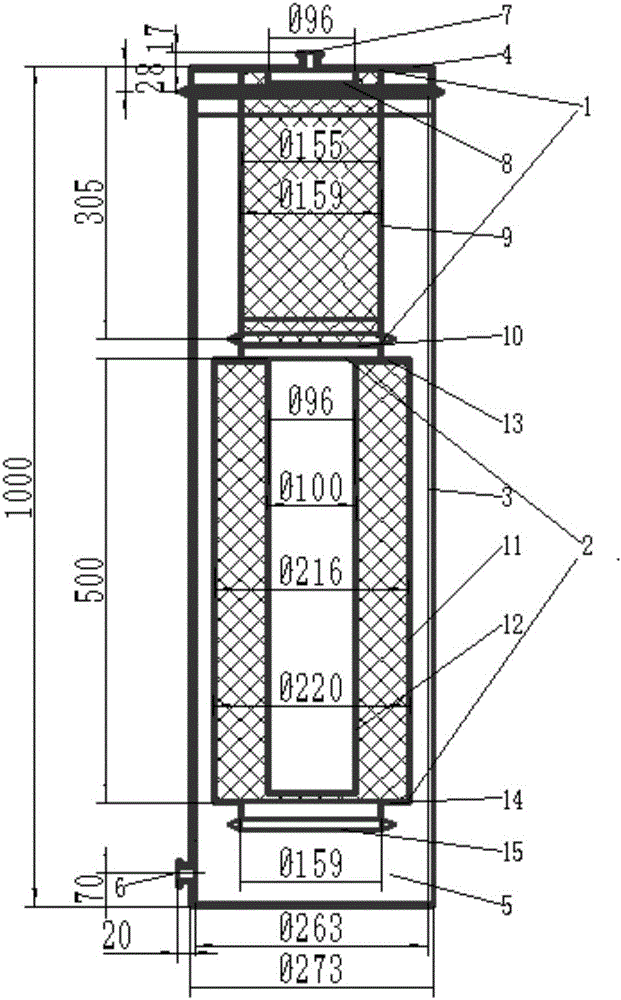 Novel multi-section annular oil-gas adsorption tank