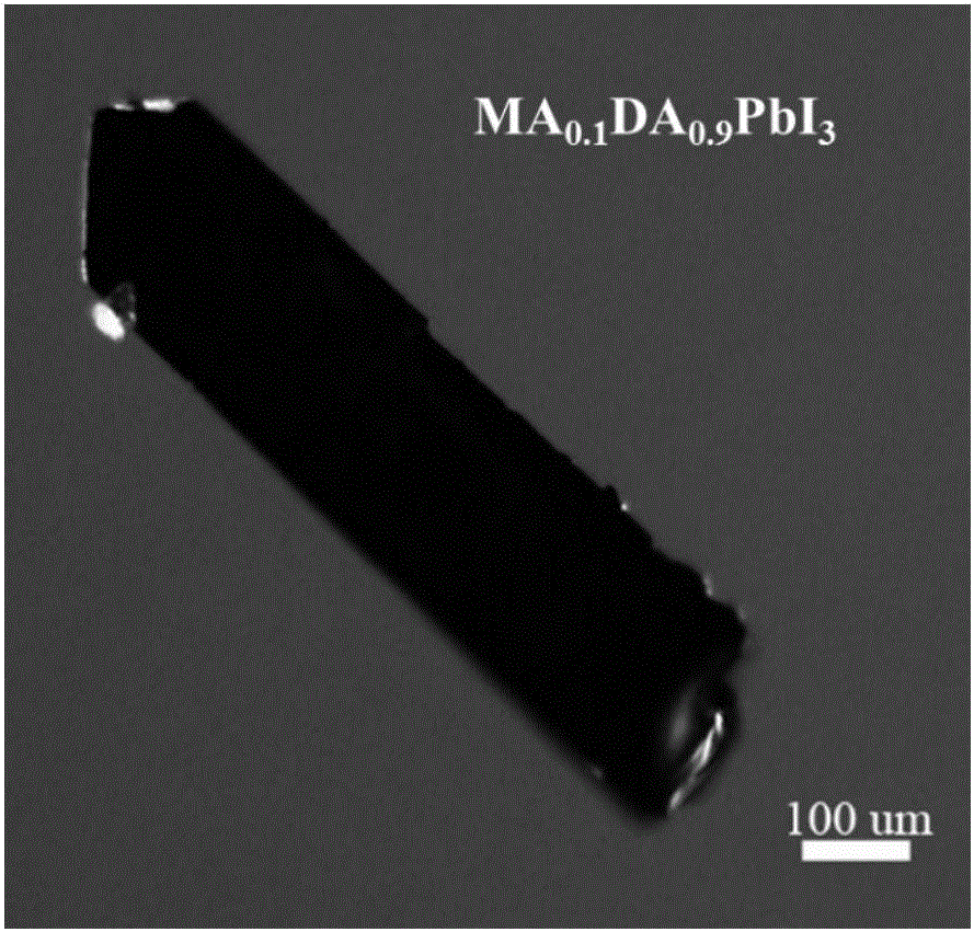 Organic and inorganic composite perovskite single crystal induced transformation method and device based on methylamine atmosphere