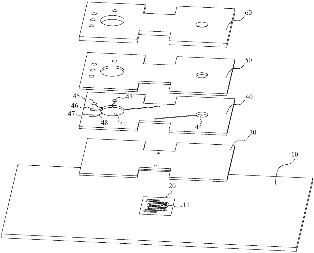 Myocardial infarction and heart failure magnetic microparticle microfluidic biochip and detection method