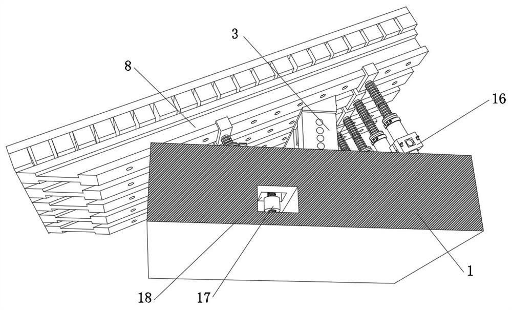 Supporting device capable of adjusting elevation of bent cap end chamfering formwork and construction technology