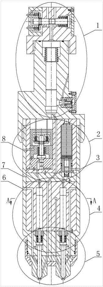 Combined piezoelectric and booster electromagnetic gas injection device