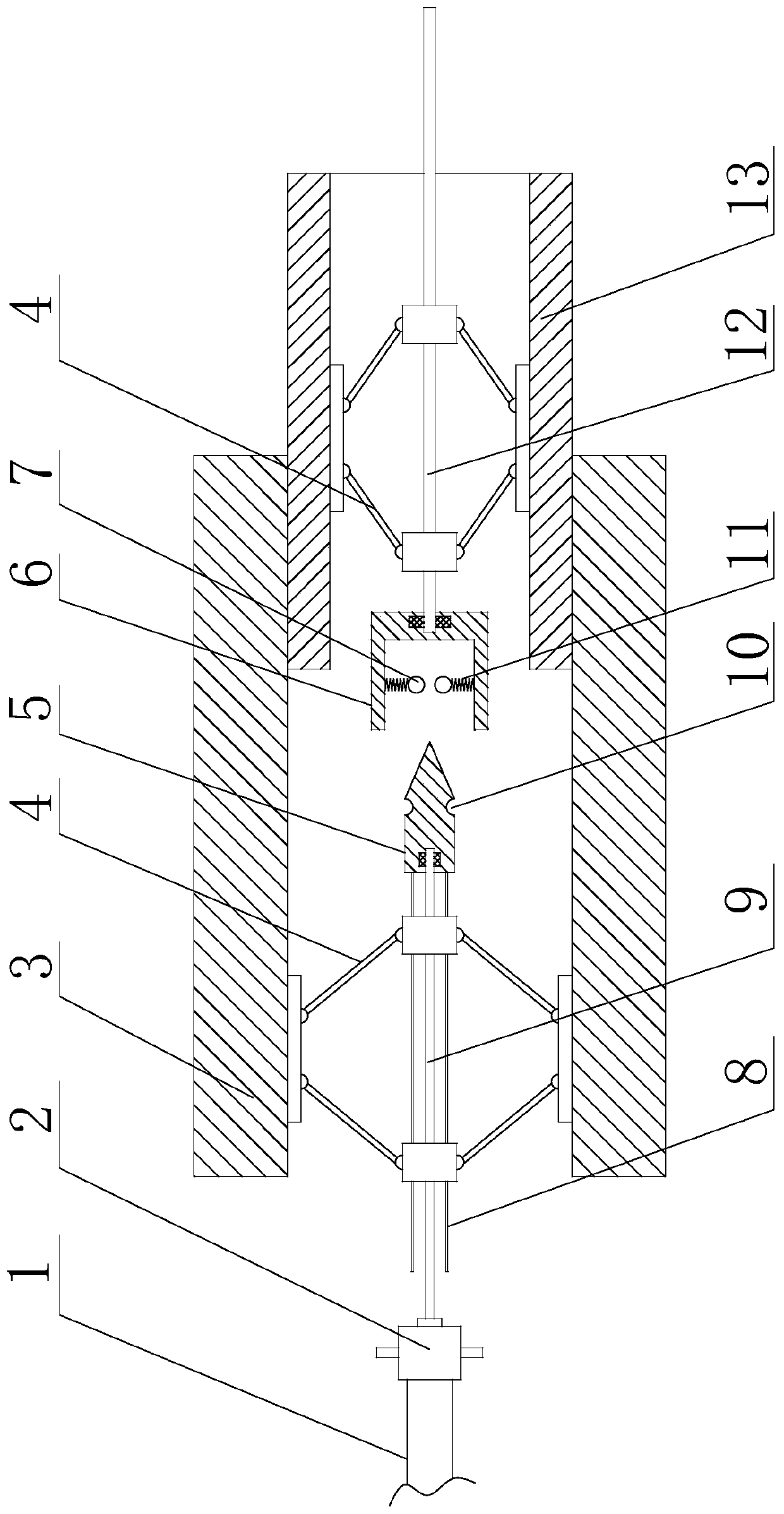 Auxiliary device based on application of reducing mold of horizontal annular knitting machine