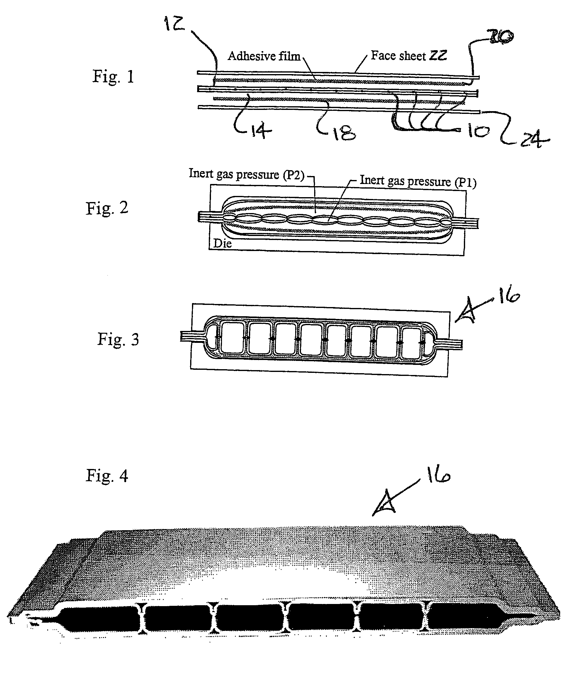 Multisheet sandwich panel using superplastic forming and adhesive bonding