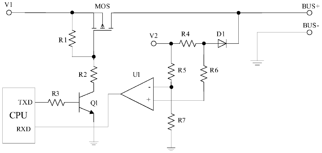 A bidirectional bus communication circuit and communication method