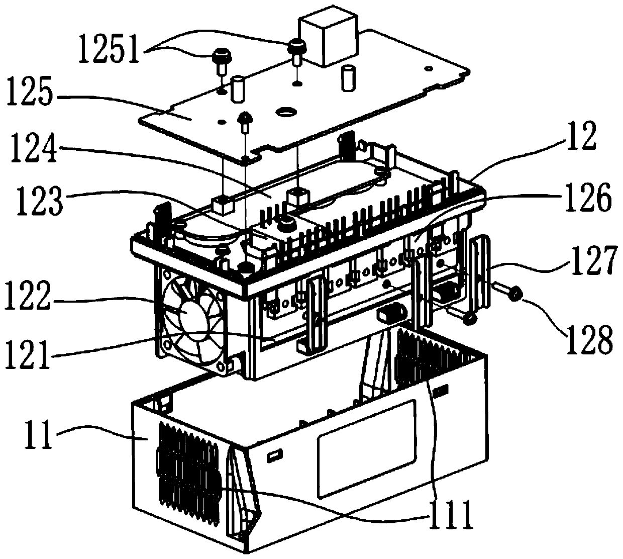 Structure of single-tube IGBT module frequency converter