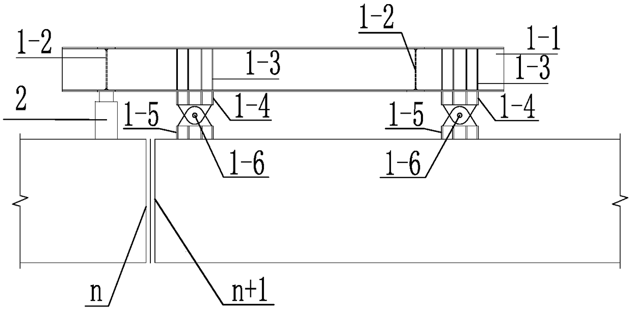 Temporary structure for installation of continuous steel girder bridge and beam segment construction method thereof