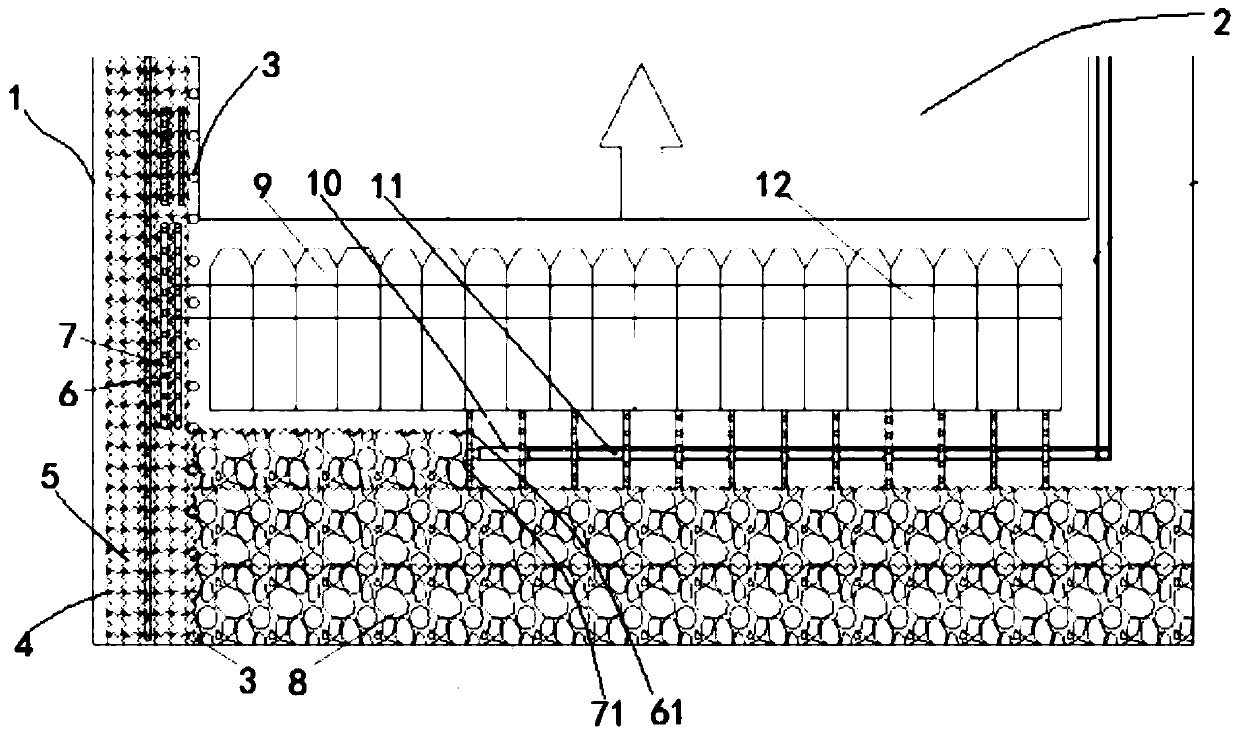 A gob-side entry retaining method that does not affect the coal mining process