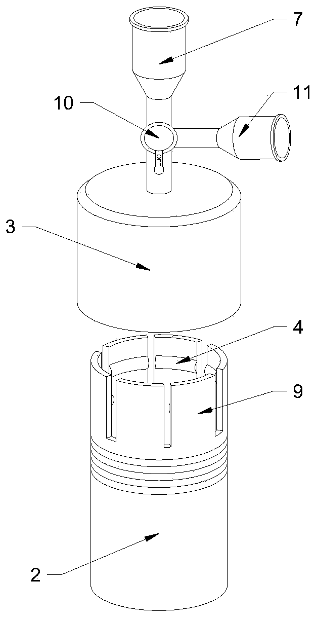 Closed type preparation device for antitumor medicines and using method of closed type preparation device