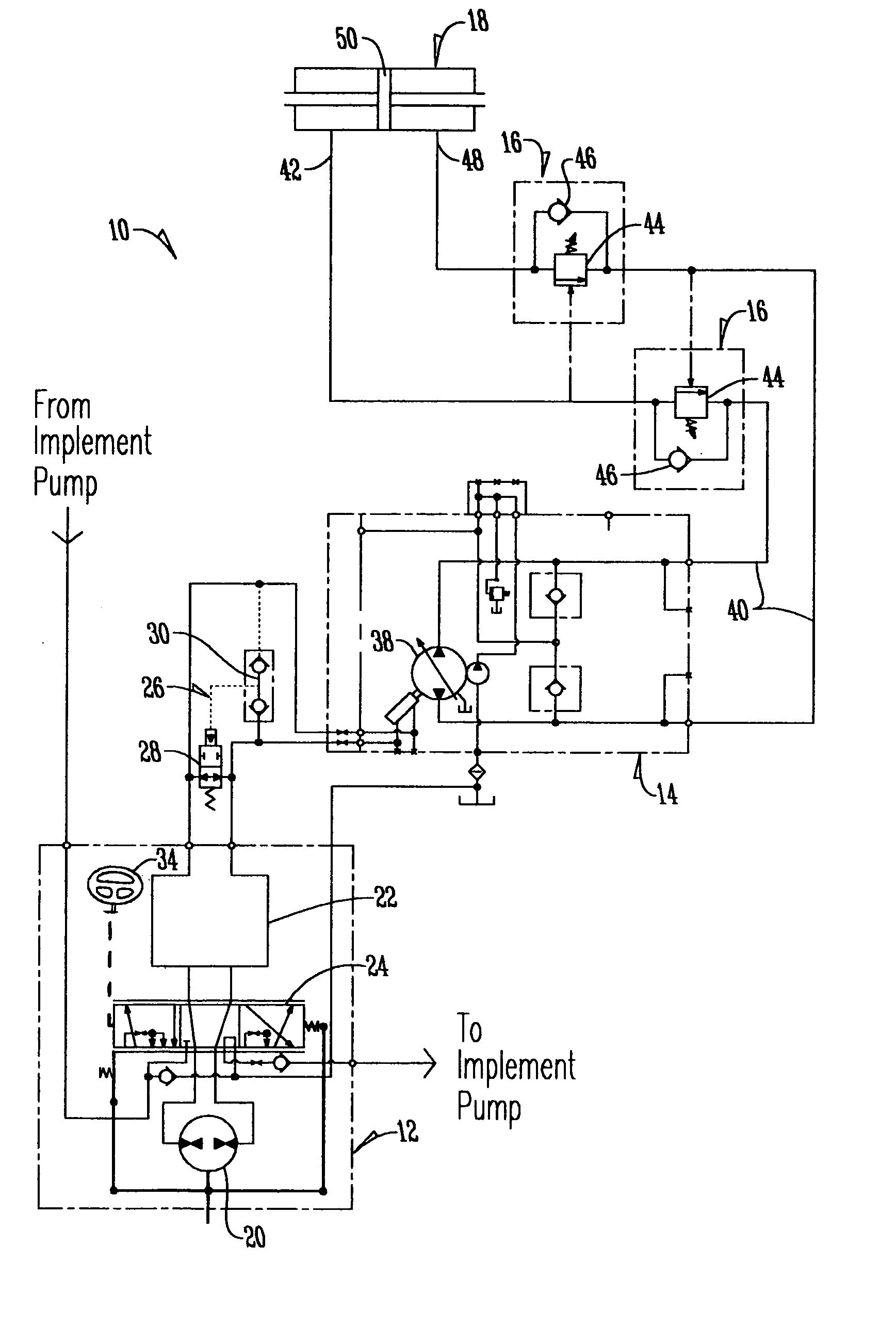 Closed circuit steering circuit for mobile vehicles