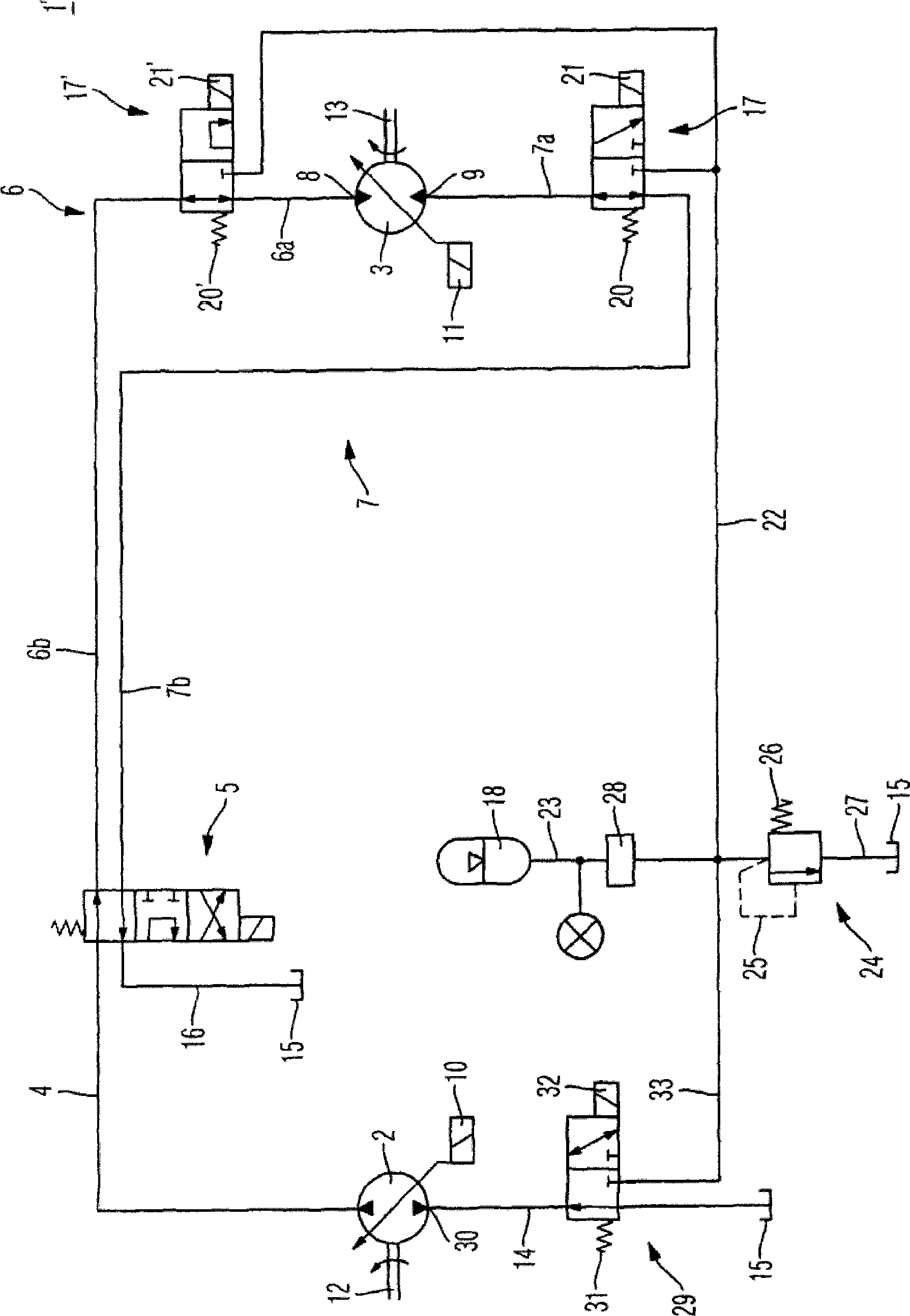 Hydrostatic drive with braking energy recovery feature