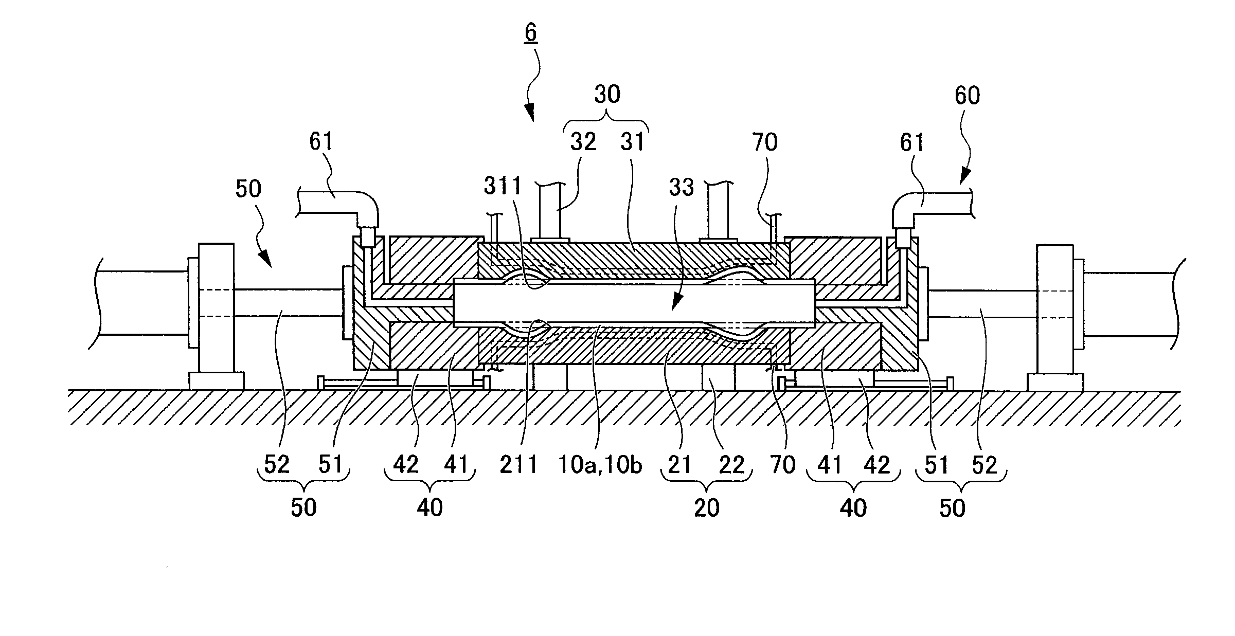 Hot bulge forming die apparatus