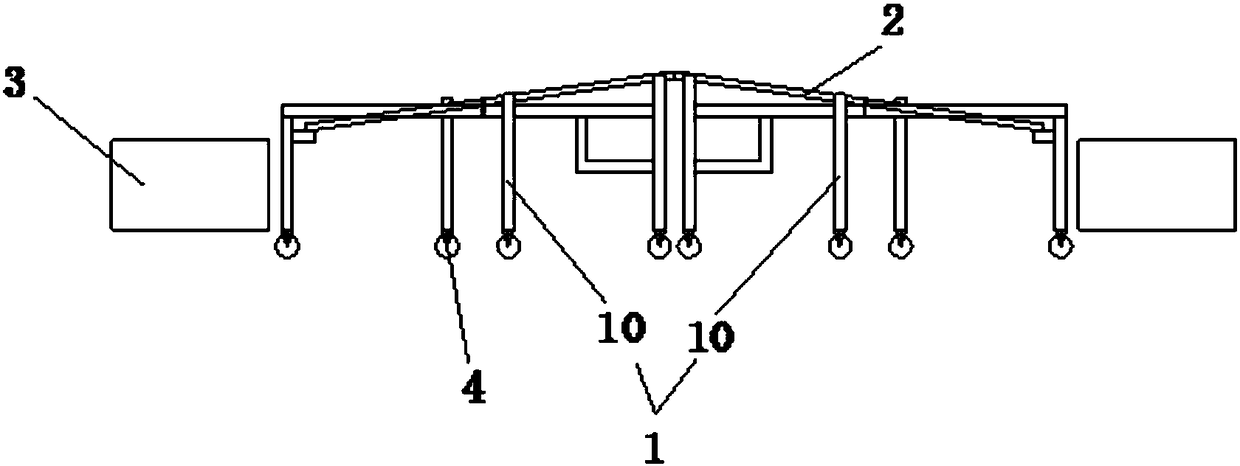 Material distribution and material receiving device of double-material sheet