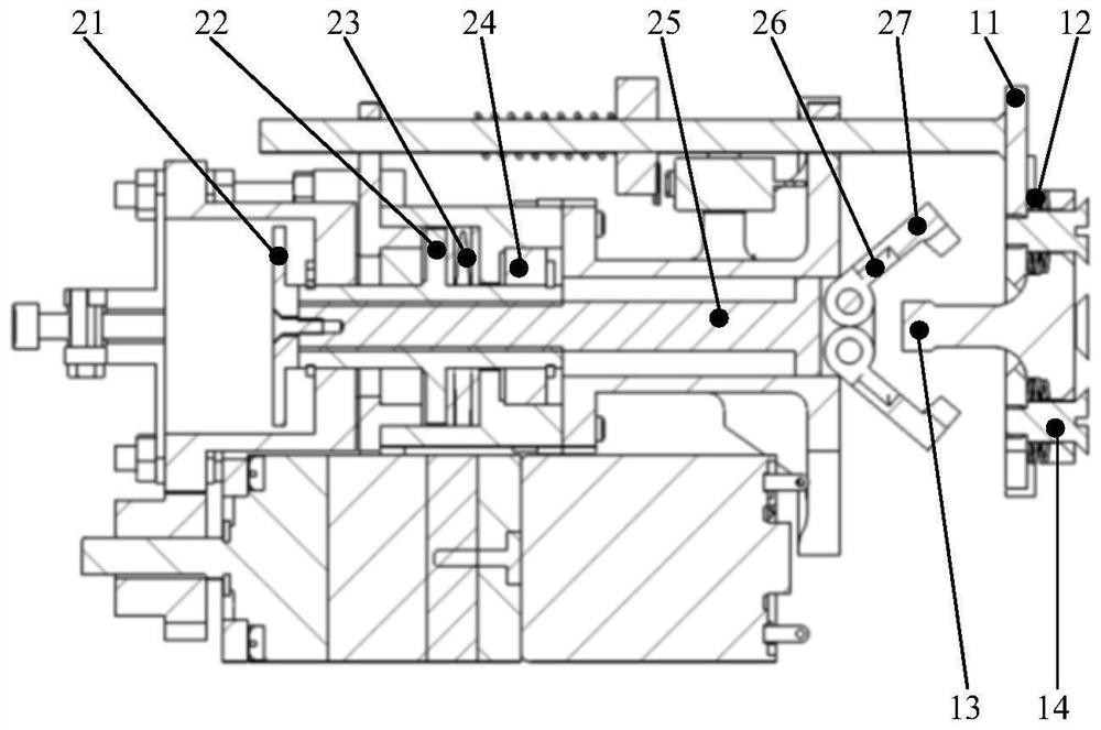 Light and simplified butt joint locking and releasing device and working method thereof