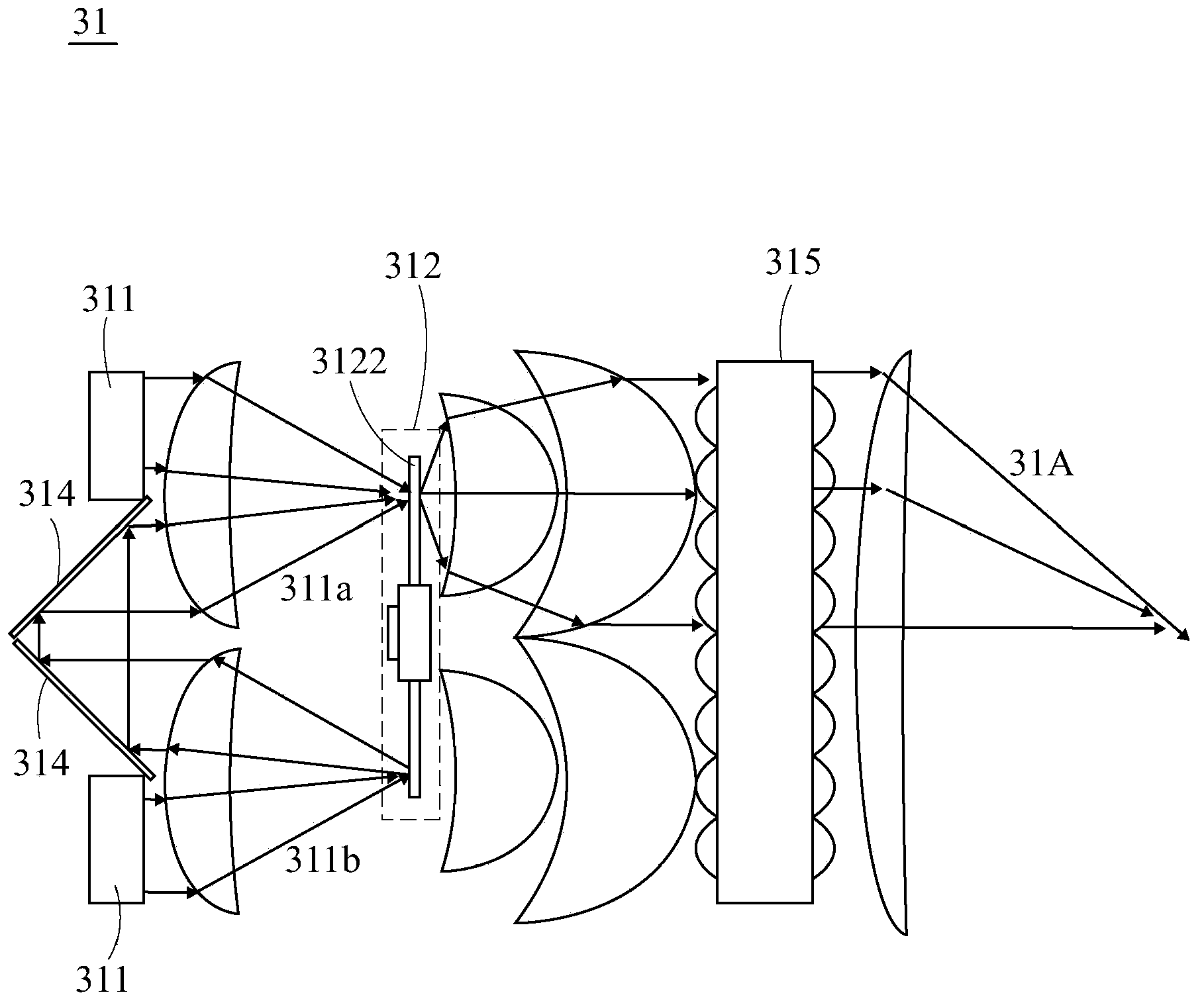 Projecting device capable of providing images of multiple perspectives