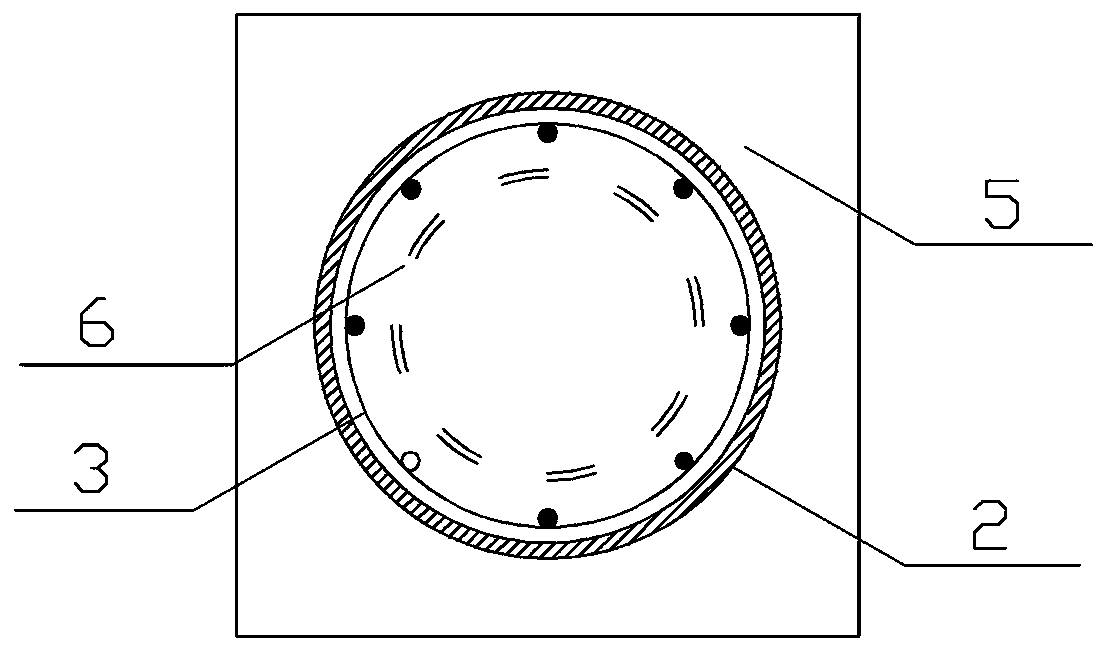 Steel pipe-concrete pile foundation as temporary foundation and construction method thereof