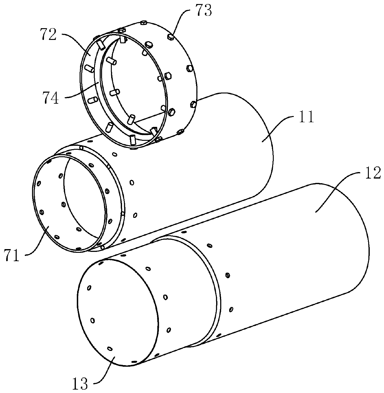 Non-excavation drilling machine dragging tube and maintenance construction method thereof