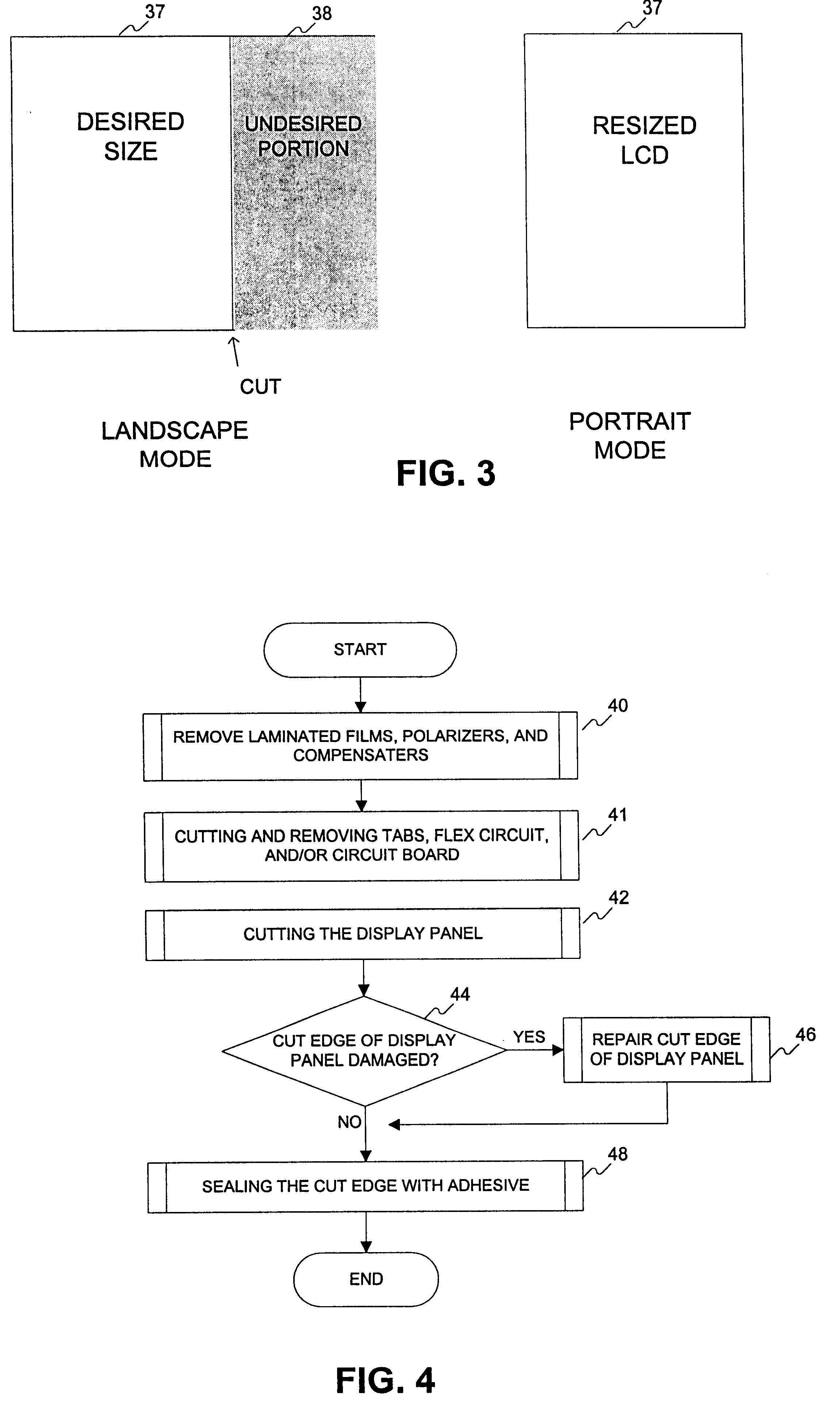 Method of resizing a liquid crystal display