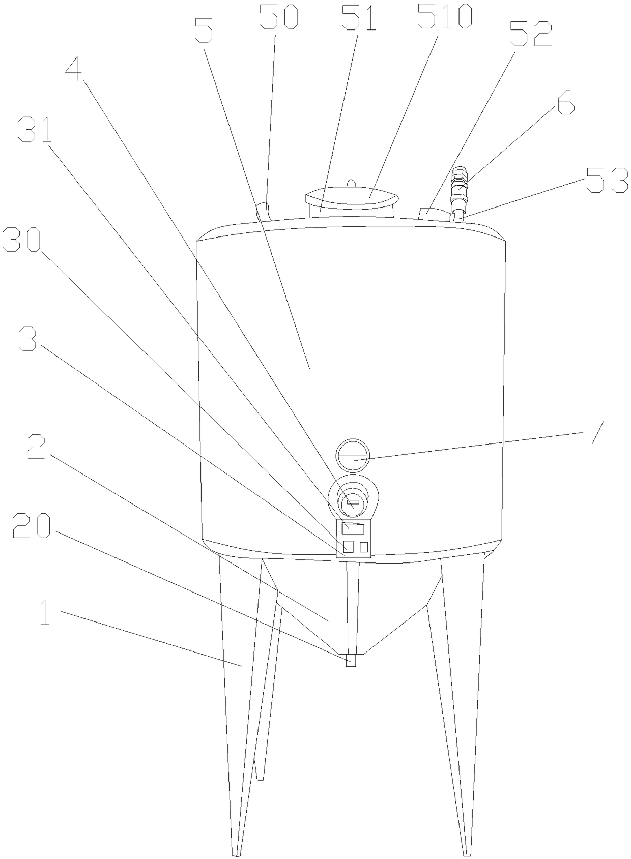 Novel fermentation tank provided with backflow preventing device