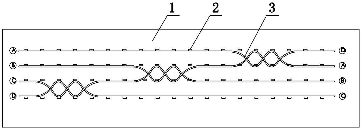 Laying method convenient for position exchange of cable line in electric power cabin