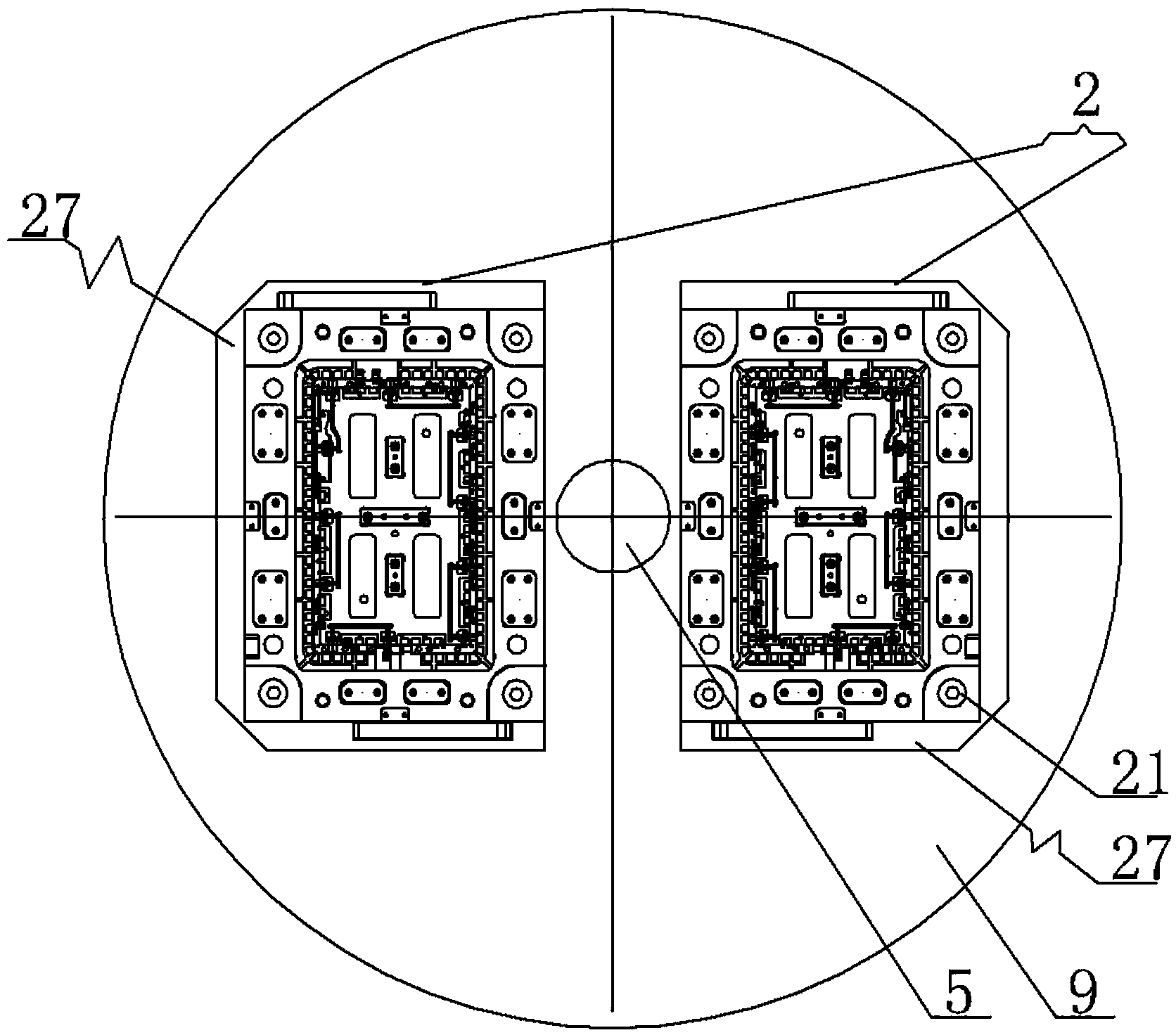 Double color injection mold for front frame of computer