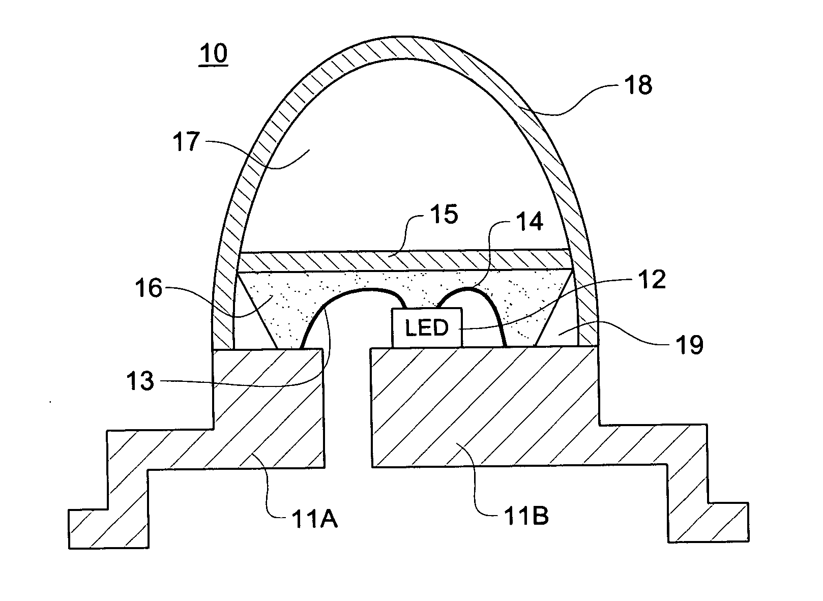 High light output lamps having a phosphor embedded glass/ceramic layer