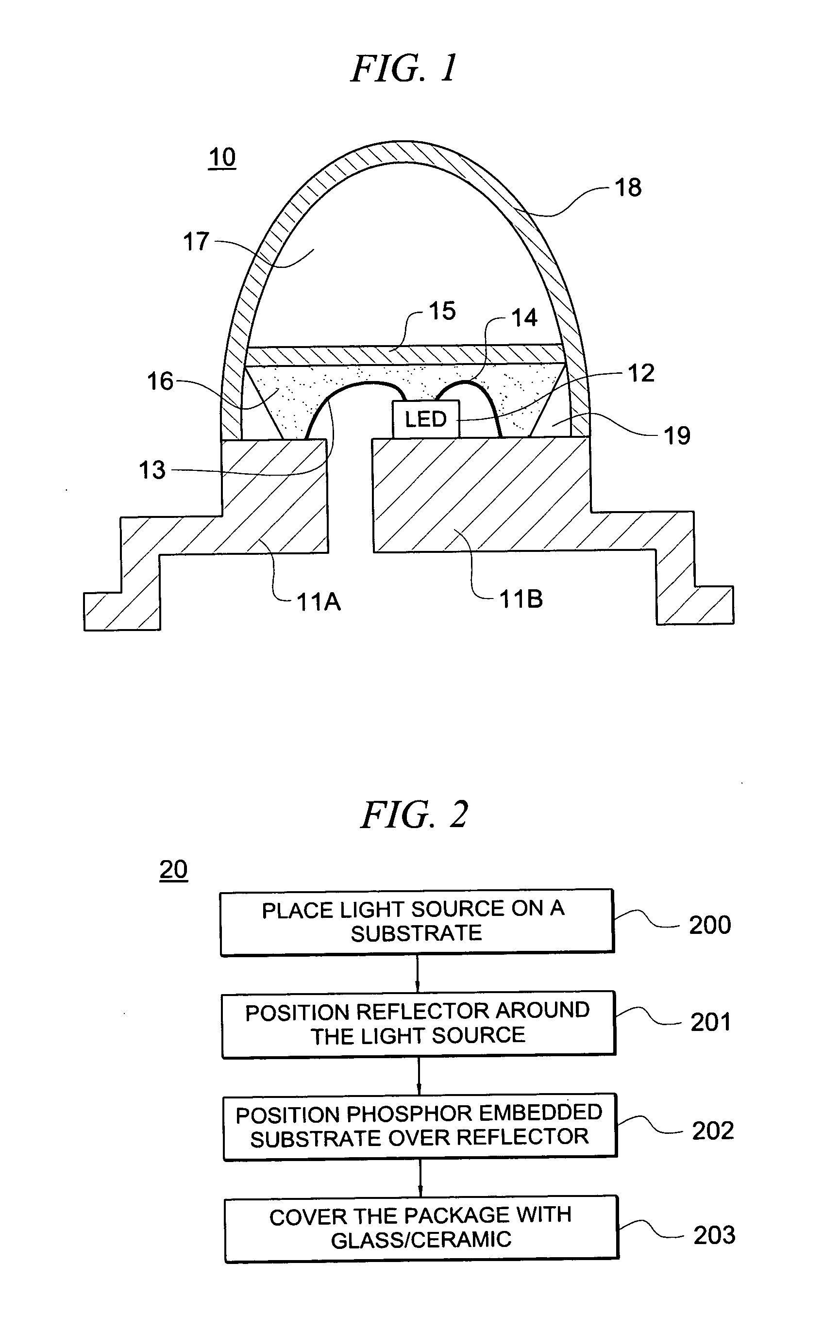 High light output lamps having a phosphor embedded glass/ceramic layer