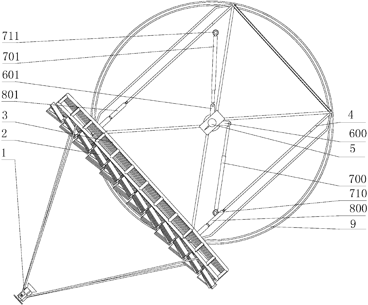 A positioning device for a solar receiving system