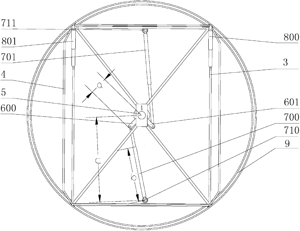 A positioning device for a solar receiving system