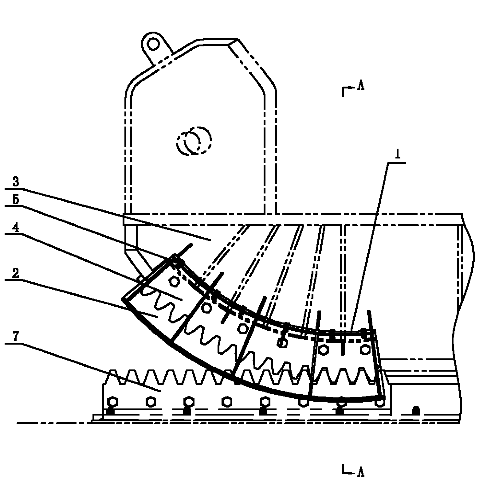 Rack and gear-ring protecting cover structure of dumping vehicle