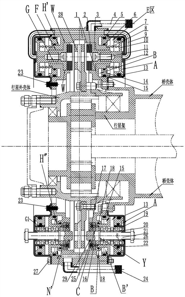 Wheel edge circular ring type service parking brake