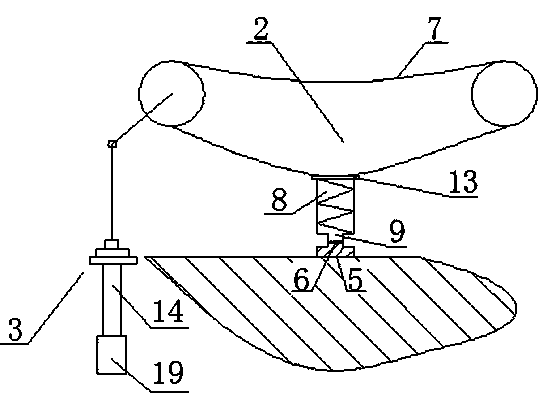 Tablet discharge device and tablet discharge method of tablet press with adjustment mechanism