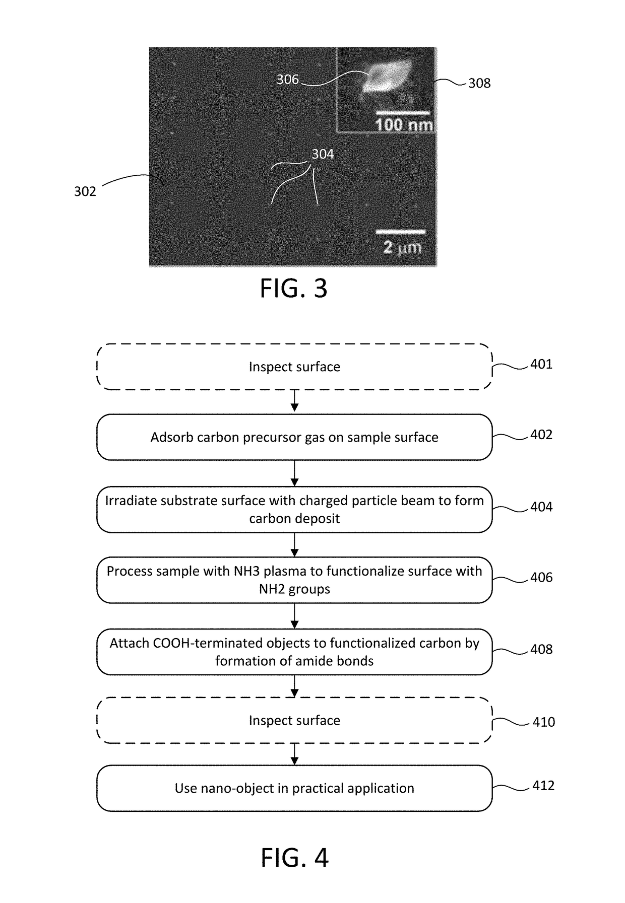 Attachment of nano-objects to beam-deposited structures