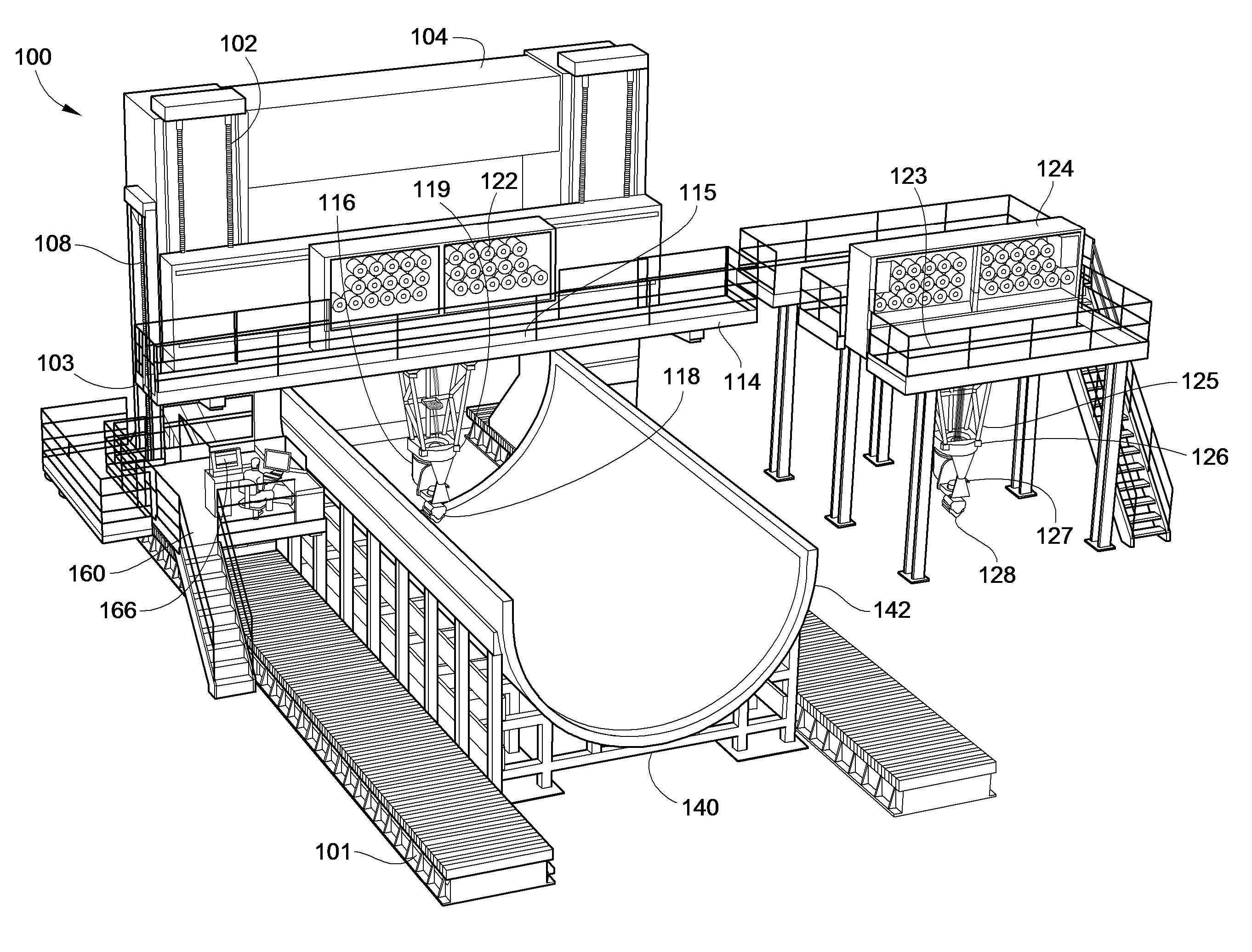 Fiber placement machine platform system having interchangeable head and creel assemblies