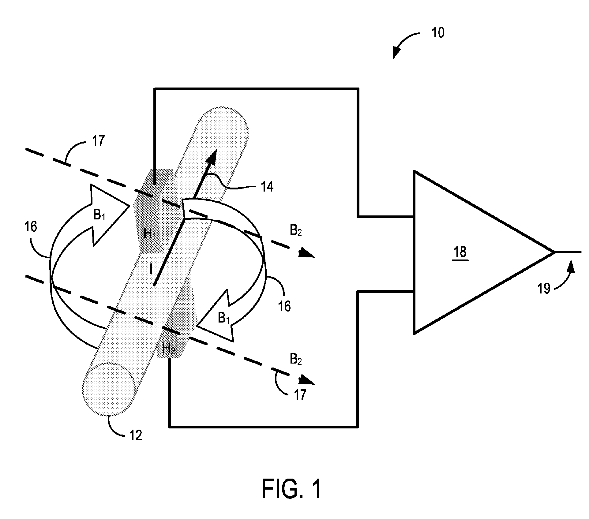 Magnetic flux concentrator current sensing topology