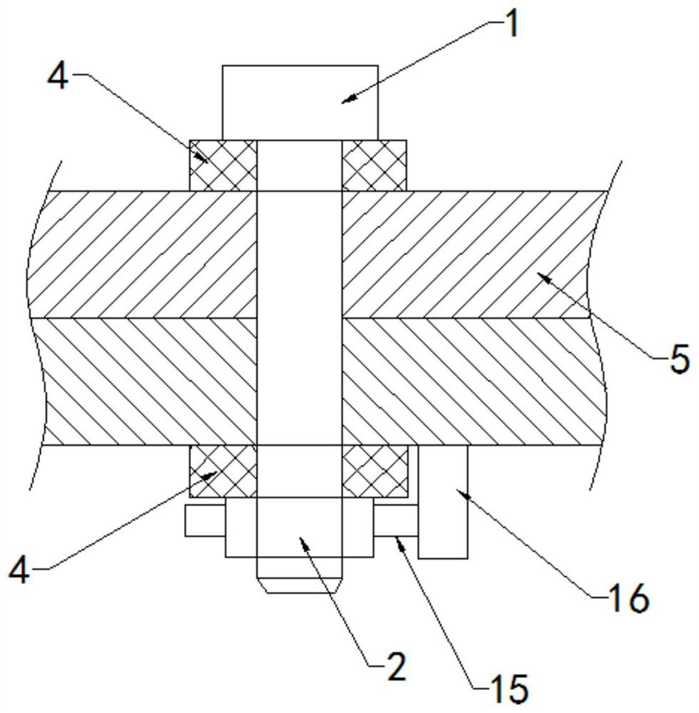 Bolt assembly for high-voltage power transmission tower and anti-loosening detection method of assembly