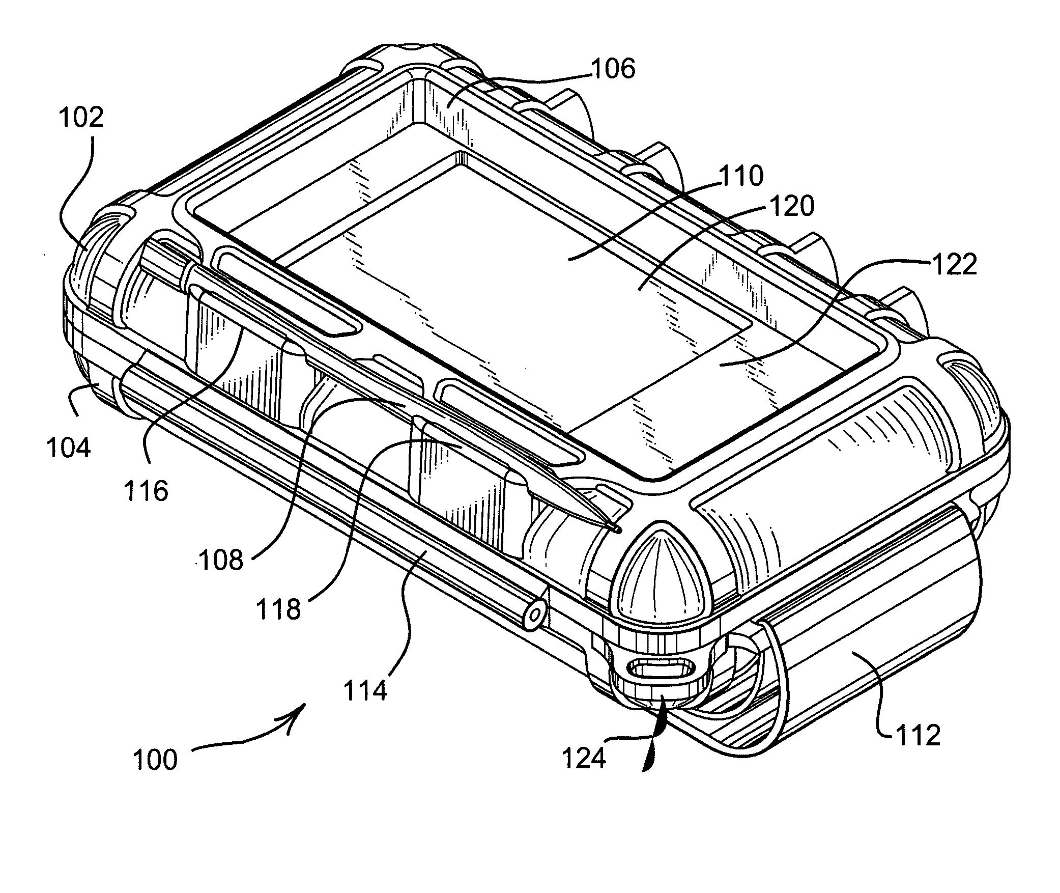 Protective enclosure and watertight adapter for an interactive flat-panel controlled device