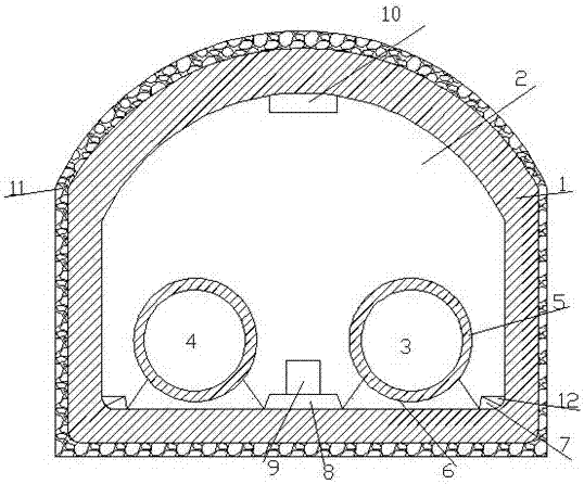 Shock-proof damping type confluence regulation and storage type deep layer tunnel