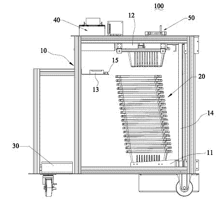 Basket delivering machine