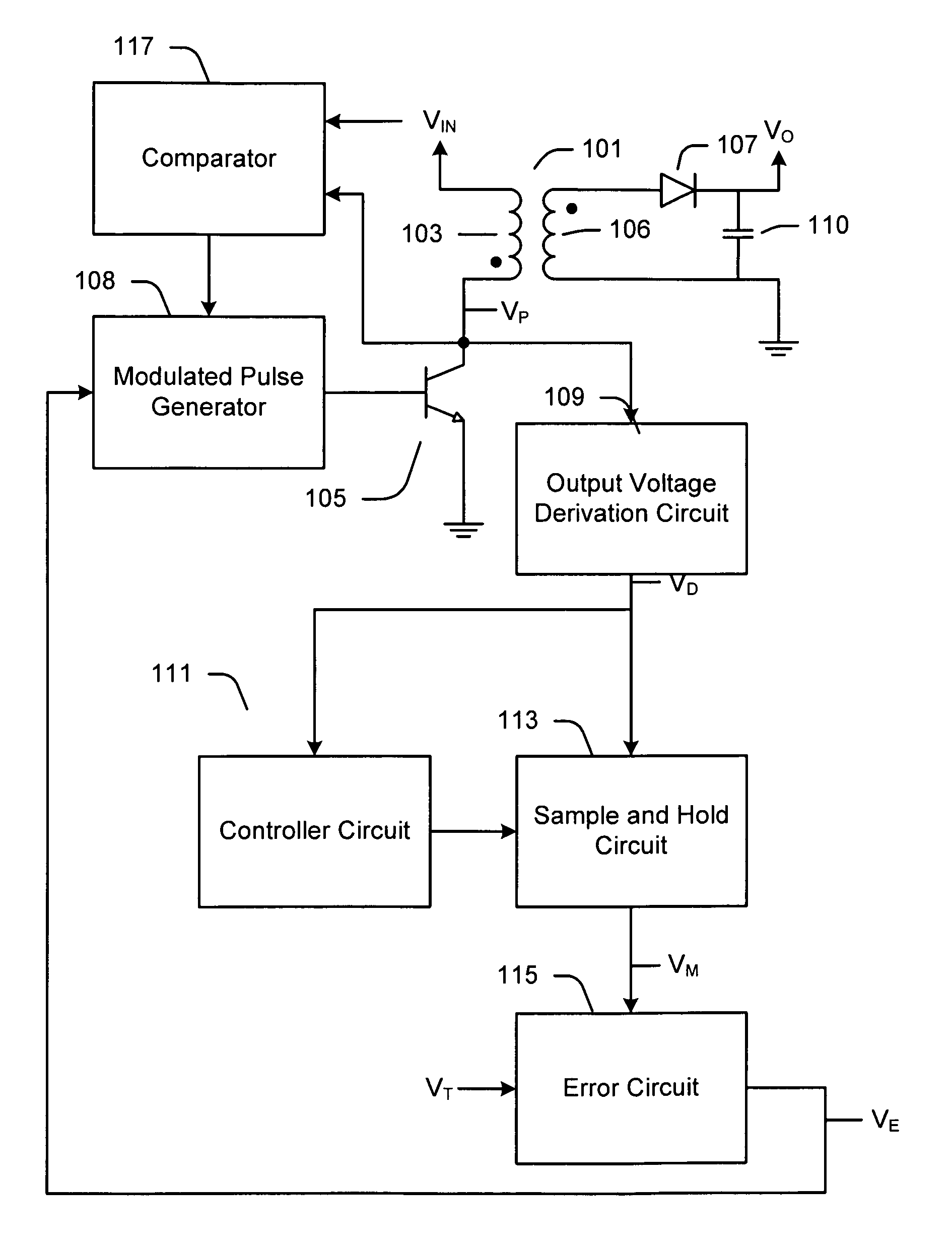 Regulator for isolated flyback power supply using primary side sensing