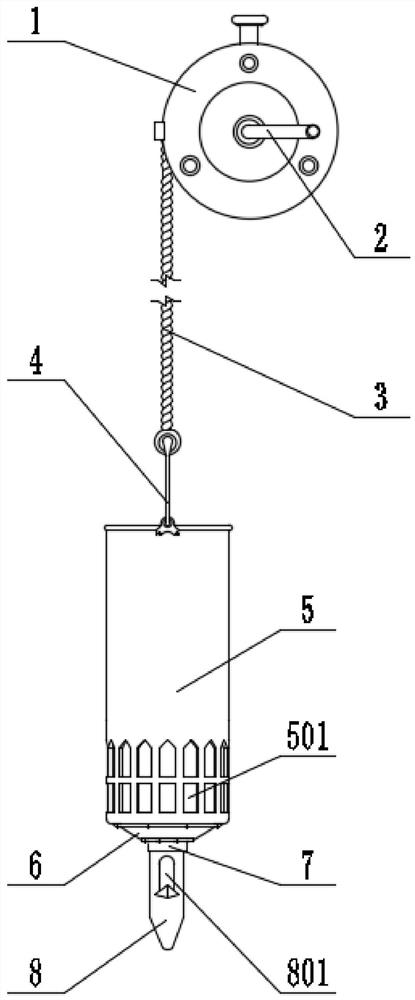 A sampling device for water resource detection