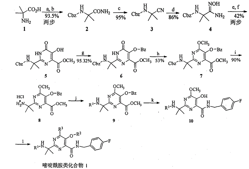 Pyrimidine amide compound and its preparation method, anti-HIV activity and anti-TMV activity