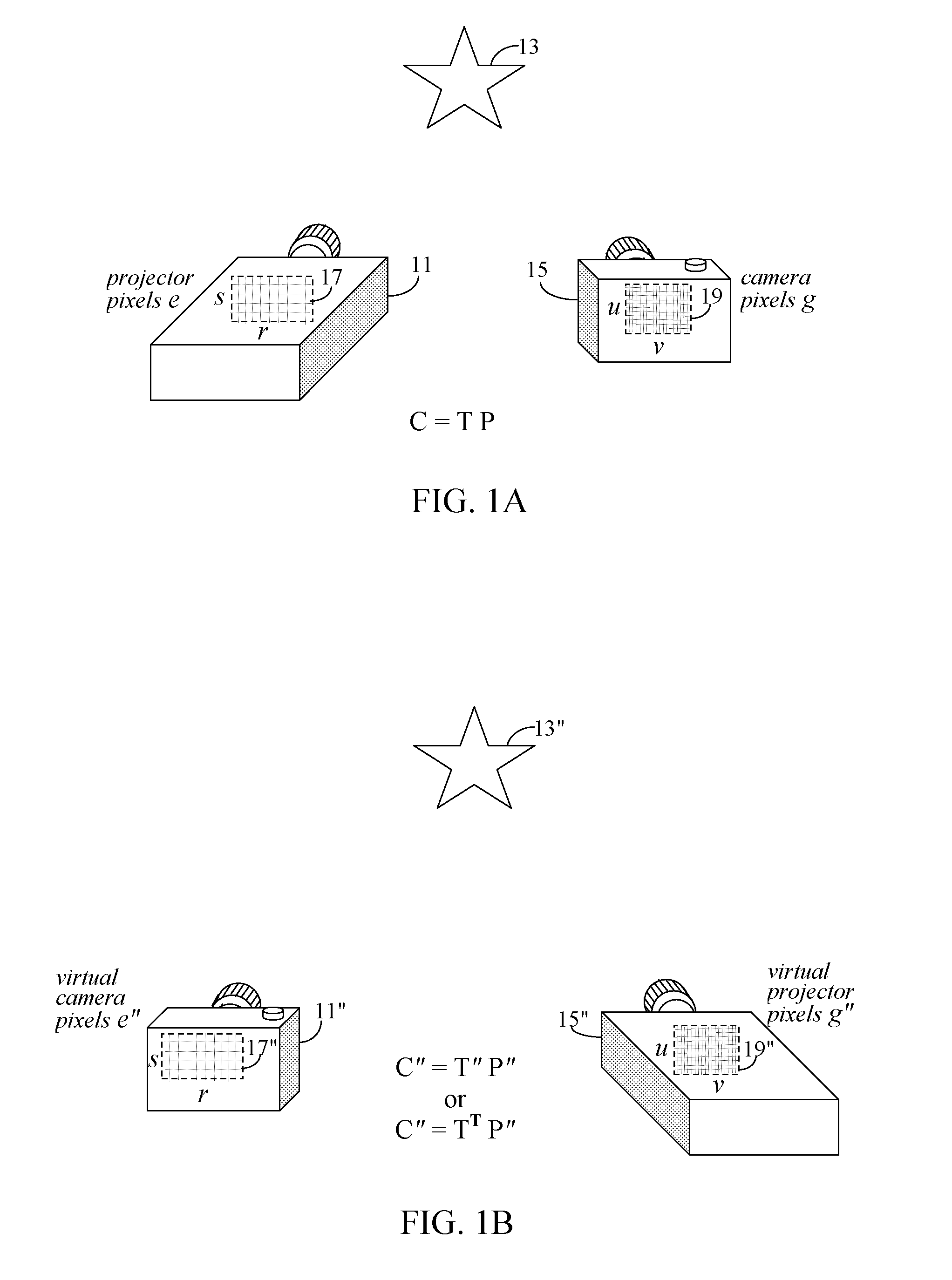 View projection: one-touch setup of light displays on arbitrary surfaces