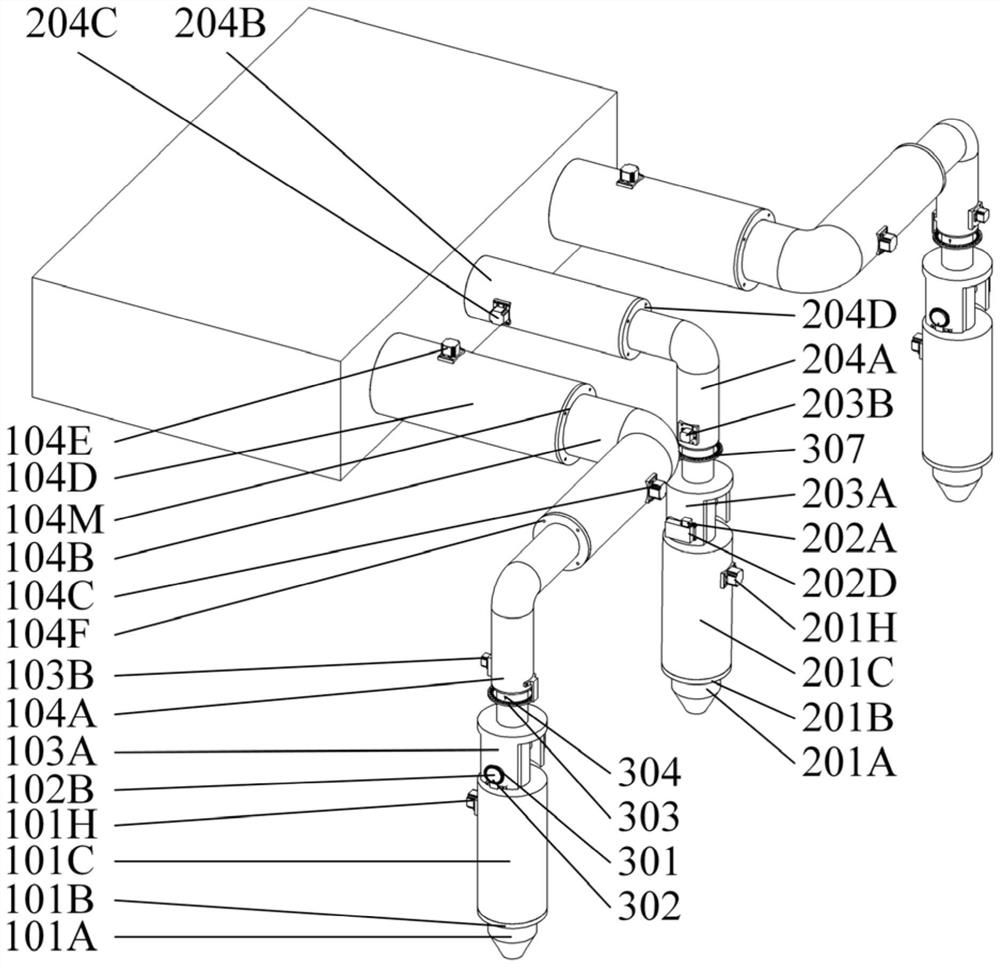 Quick positioning multi-airflow beam coupling device for assisting welding process