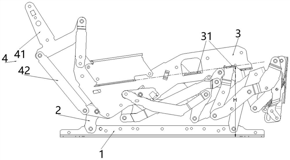 Seat bracket with low seat height and zero backrest clearance and seat