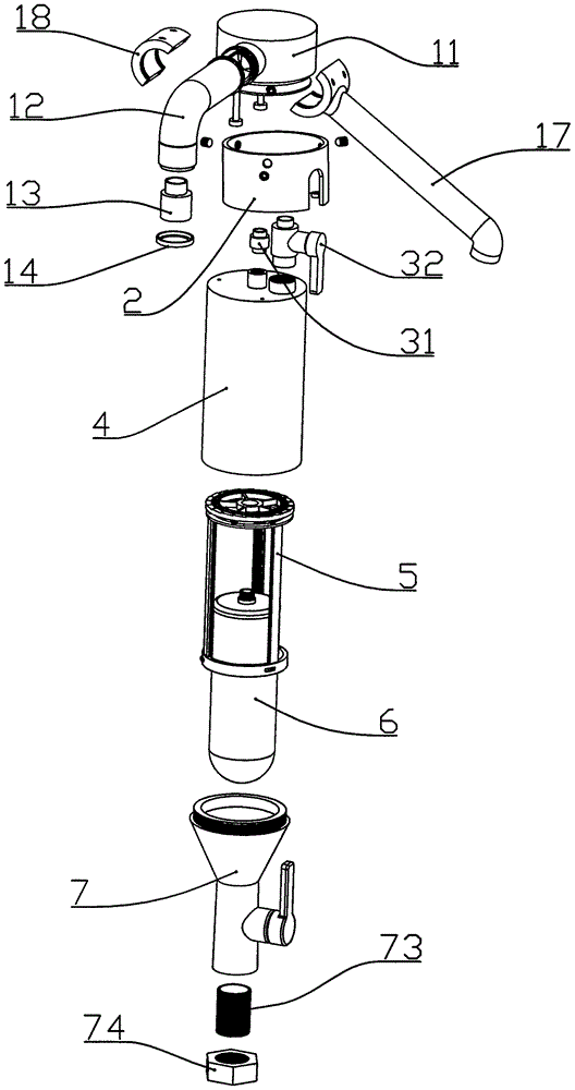 Multifunctional spigot and cooking bench cabinet adopting same