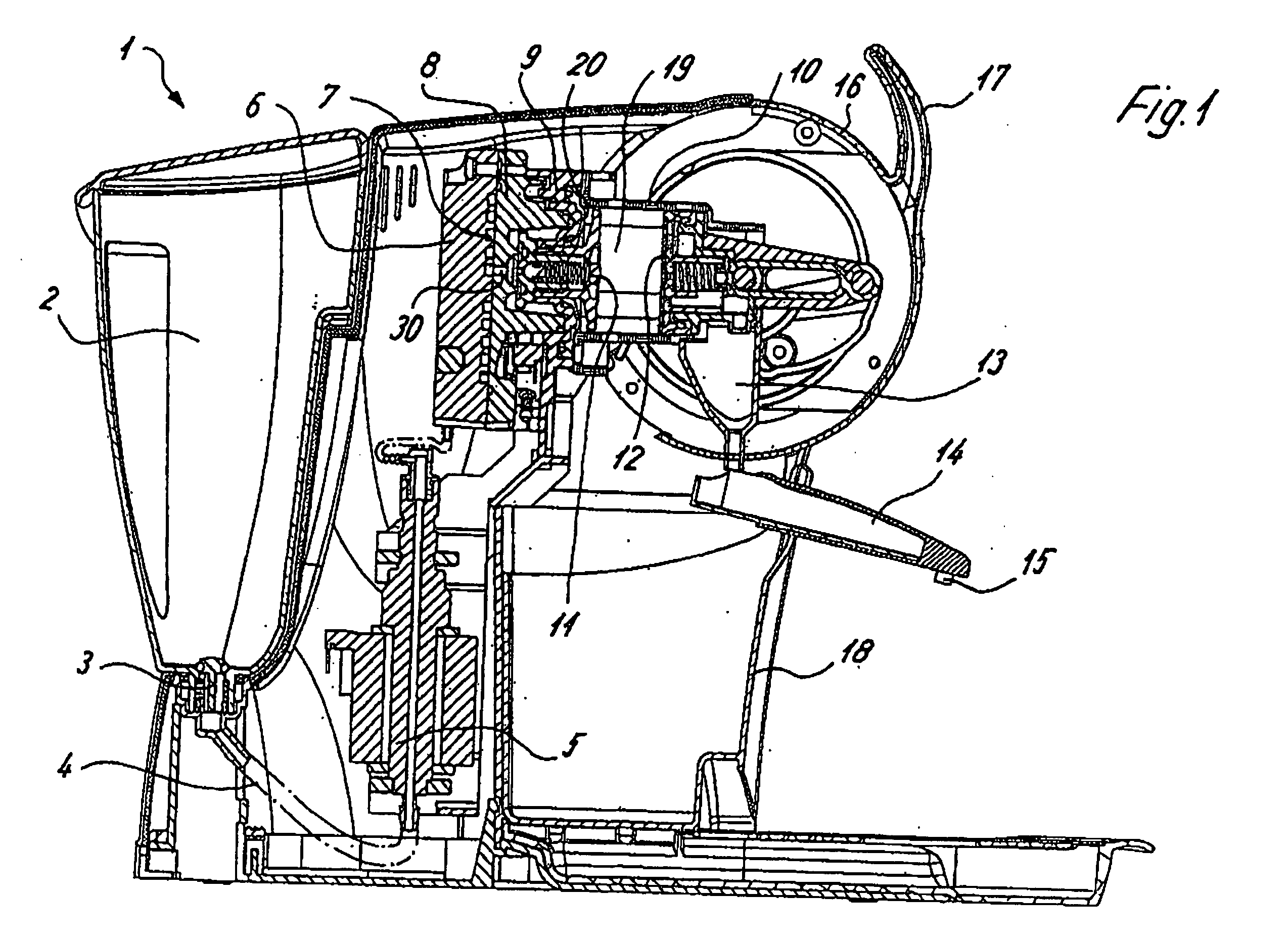 Brewing apparatus for a coffee machine